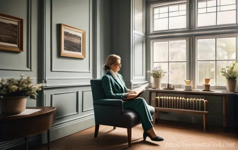 정신건강 상담사의 하루 - Prompt 1: Early Morning Psychologist's Sanctuary**