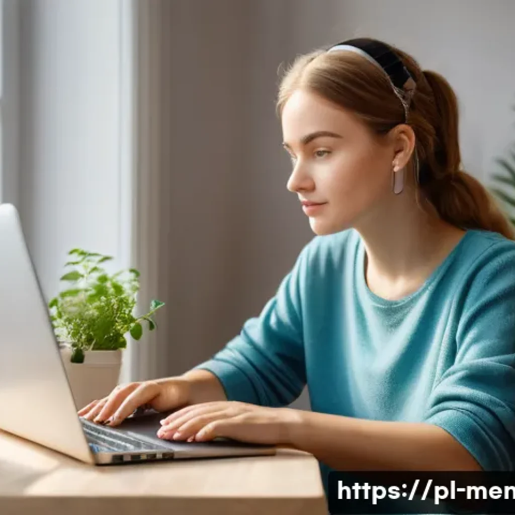 정신건강 분야 최신 자격증 - A modern, bright online learning environment featuring a young adult Polish woman attentively partic...