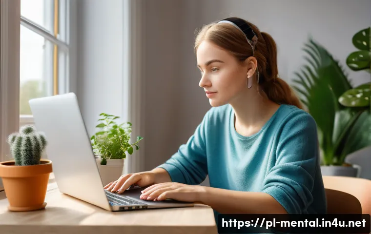 정신건강 분야 최신 자격증 - A modern, bright online learning environment featuring a young adult Polish woman attentively partic...