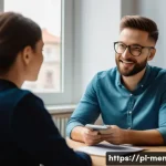 Home 22 정신건강 상담사 자격증 시험 준비 - A modern therapy session scene set in a cozy, well-lit office in Poland, featuring a professional th...